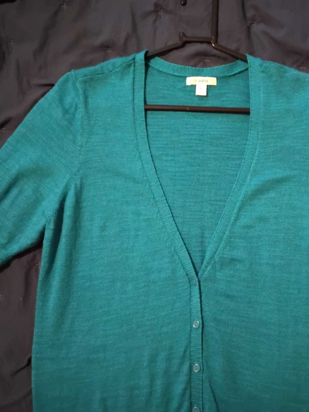 Calson Women's Teal Open Front Cardigan Sweater